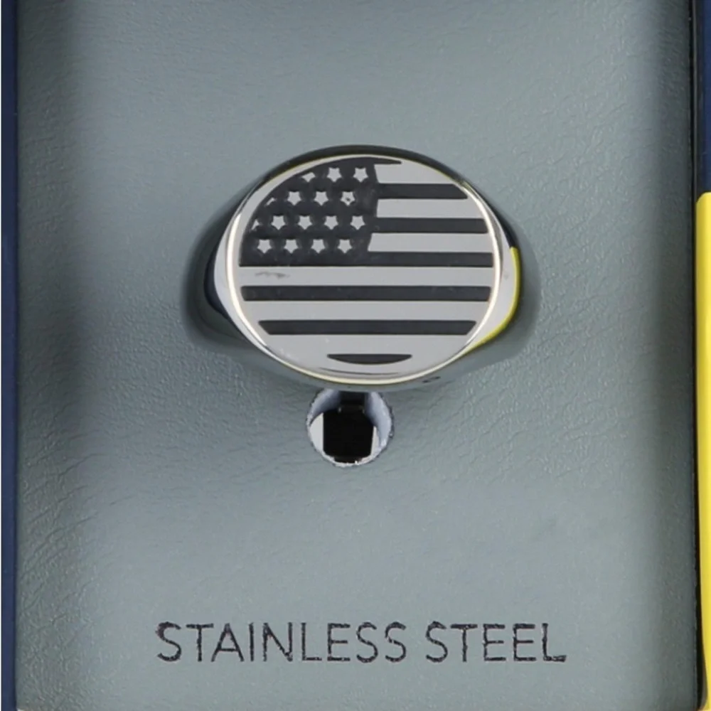 New NAUTICA Men’s Stainless Steel Americana   Men's Ring